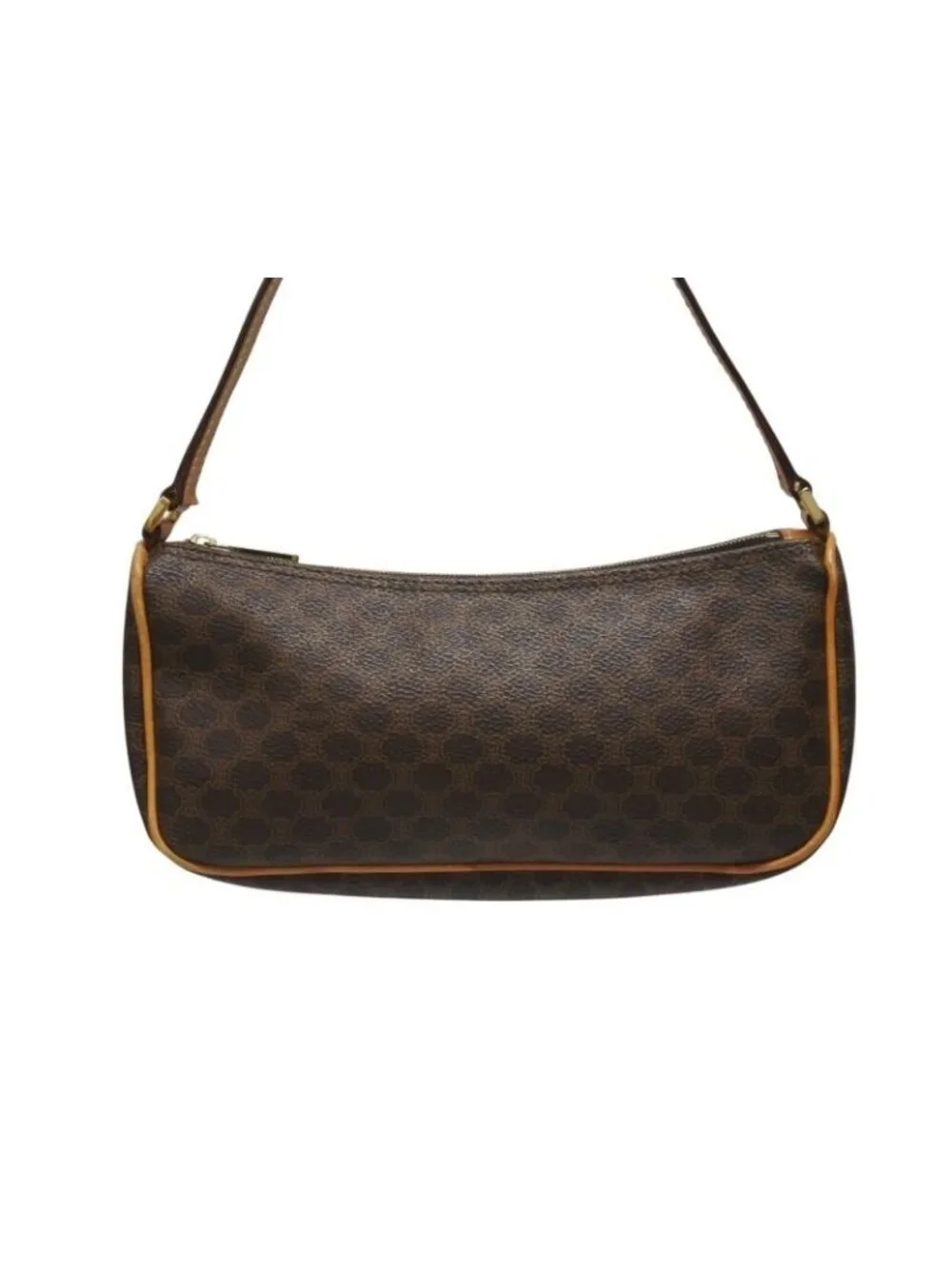 Celine Hobo Mini Andbag Pouch Macadam Pattern Brown